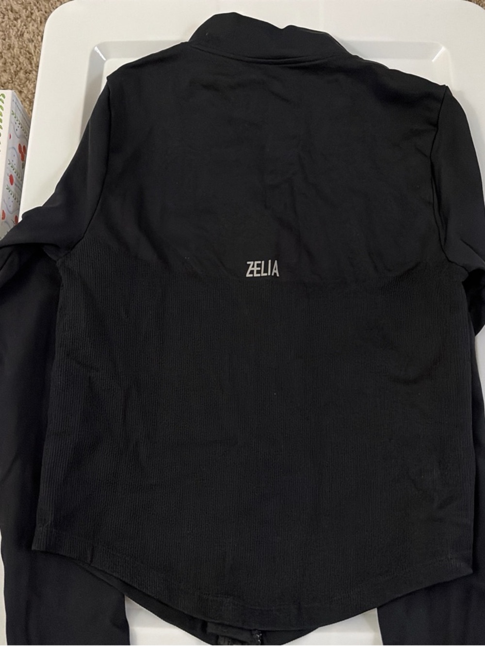 Black Full-Zip Utility Jacket with Stand Collar